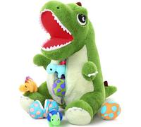 MorisMos Dino Peluches Gigante XXL, 50cm Dinosaurio Mamá con Kawaii Bebés, Realistas Animales de Peluche Grandes Regalos para Niñas, Niños, Cumpleaños Navidad Decoración