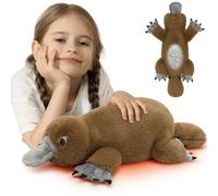 MorisMos Ornitorrinco de Peluche con Peso, 700 g, Apto para microondas, Suave y abrazable, con Almohadilla térmica extraíble sin Perfume, para niños, Adolescentes y Adultos, 50 cm