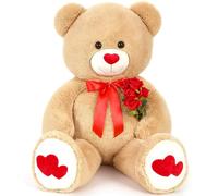 MorisMos Oso de Peluche Gigante, 120cm Marrón Claro Osito Peluche Grande, Kawaii XXL Suave Osito Animales de Juguete 1.2m Teddy Bear Regalo para Niños Novia Cumpleaños San Valentín Decoración
