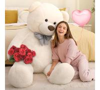 MorisMos Oso de Peluche Gigante 180cm, Marfil Osos Enorme de Peluche Juguete Animales Grande, Osito Teddy Bear Suave, Kawaii Regalos San Valentín para Niñas Niños Madres Cumpleaños Navidad