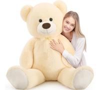 MorisMos Oso de Peluche Gigante Beige 130cm, Suave Osito de Peluche Juguete Osos Grande XXL, Kawaii Teddy Bear Regalo San Valentín para Niños Niñas Novia Esposa Madre Cumpleaños Navidad