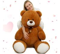 MorisMos Oso Peluche Gigante 120cm, Osito de Peluche Grande Suave para Novia Regalos, Teddy Bear Kawaii XXL Marrón Oscuro y Blanco Claro para Niñas Esposa Cumpleaños Navidad