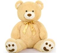 MorisMos Oso Peluche Gigante 120cm, Suave Grande Osito de Peluche Marrón Claro, Kawaii Teddy Bear Regalo San Valentin para Niñas Niño Esposa Cumpleaños Novia Madre