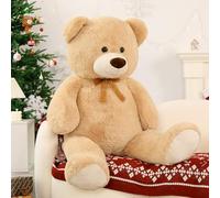 MorisMos Oso Peluche Gigante 130cm, XXL Kawaii Osito Osos de Peluche Grande Suave Bonito, Teddy Bear Regalo San Valentin para Niños Niñas Novia Esposa Cumpleaños Navidad (Marrón Claro)