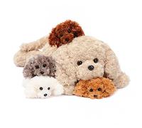 MorisMos Peluche Perro Grande, 60 Cm Mamá Perro con 4 Kawaii Cachorro Bebés, Realista Animali di Peluche Dog Teddy Regalos para NiñOs Novia para CumpleañOs, Semana Santa, Hogar Decorar
