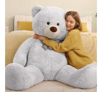 MorisMos XXL Oso de Peluche Gigante, 140cm Gris Osito Peluche Grande, Kawaii Suave Oso 1.4m Teddy Bear Regalo para Niños Novia Madres Cumpleaños San Valentín Decoración