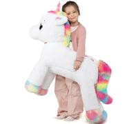 MorisMos XXL Unicornio Peluche Grande, 110cm Blanco Unicornio Gigante, Kawaii Suave Animal de Peluche Regalos para Niños Novia Cumpleaños Navidad