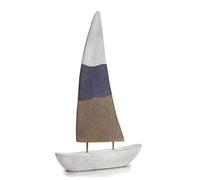 Moritz Barco de vela decorativo de madera, 49,5 cm, diseño de barco marítimo, madera de mango, decoración