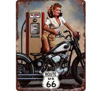 Moritz Cartel de chapa retro con diseño de surtidor de gasolina de los Estados Unidos, idea de regalo de metal, diseño vintage para decoración