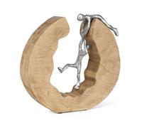 Moritz Escultura de trabajo en equipo, 29 x 28 cm, madera de mango, decoración de salón, decoración de mesa, esculturas decorativas modernas