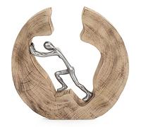 Moritz Escultura Push & Work 29 cm plata - madera de mango decorativa moderna