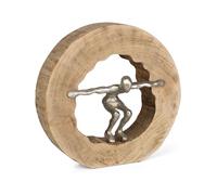 Moritz Figura decorativa de madera de mango, decoración de salón, decoración de mesa, esculturas, decoración moderna