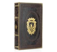 Moritz Funda de libro vintage - escondite secreto en estilo antiguo con escudo - Caja decorativa para joyas y documentos - Caja de almacenamiento oculta 21,2 x 13 x 5 cm - aspecto nostálgico para