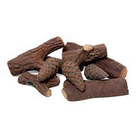 Moritz, Juego de madera de cerámica de 9 piezas, madera decorativa, para chimeneas de etanol biológico, chimeneas de gas, chimeneas de gel, madera de cerámica