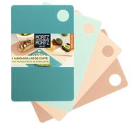 Moritz & Moritz 4x Tabla Cortar Flexible - Tabla Corte Cocina 29 x 19 cm - Tabla de Cortar Plastico 2mm de Grosor - Superficie Antideslizante para un Corte Seguro - Juego tablas de cortar cocina