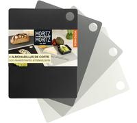 Moritz & Moritz 4x Tabla Cortar Flexible - Tabla Corte Cocina 38 x 29 cm - Tabla de Cortar Plastico - Superficie Antideslizante para un Corte Seguro - Juego tablas de cortar cocina