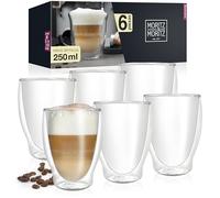 Moritz & Moritz Barista Milano 6x Vasos de Cappuccino de doble pared de 250 ml - Vasos de doble pared para café, té o postre - Aptos para el lavavajillas