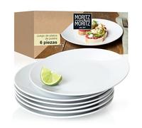 Moritz & Moritz BASIC set di Piatti da Dessert per 6 Persone moderno - Ø 20,5 cm - Set di Stoviglie in Porcellana di alta Qualità bianco - Set di 6 Piatti Piani Ceramica come