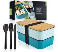 Moritz & Moritz Bento Box Azul - Lunch Box Adultos y Niños - Fiambrera Compartimentos para Trabajo y Colegio