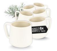 Moritz & Moritz CAVO Juego de 6 tazas de café de arena - aprox. 500 ml en gres de alta calidad - Diseño elegante con asa - Tazas con asa para café, té, chocolate caliente, capuchino