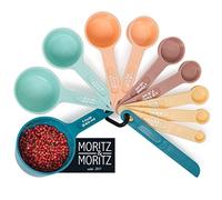 Moritz & Moritz Juego de 11 piezas de Cucharas Dosificadoras apilables - Cuchara Dosificadora, tazas dosificadoras y cucharas medidoras 1,25-240 ml/negro - 10 medidas y regla alisadora