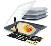 Moritz & Moritz Juego de 4 Porta Embutidos - Set Fiambrera Embutido con tapa para conservar y guardar alimentos frescos como salchichas, quesos, etc.