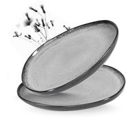 Moritz & Moritz Juego de platos orgánicos, 2 platos grandes de gres de alta calidad, modernos y atemporales, aptos para microondas y lavavajillas, perfectos para ensaladas, carne a la parrilla