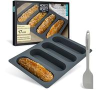 Moritz & Moritz molde de silicona para perritos calientes 17cm - molde de silicona para perritos calientes, minipasteles y barras de cereales grandes, incluye espátula y libro de recetas