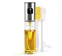 Moritz & Moritz Pulverizador de aceite de 90 ml - Botella pulverizadora compacta de cristal para cocina, parrilla y freidora de aire - adecuado para aceite, vinagre, agua y salsa de soja - con cepillo