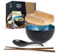 Moritz & Moritz Ramen - Juego de cuenco reactivo para 1 persona (incluye tapa y cuchara), color azul