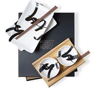 Moritz & Moritz set de vajilla para sushi para 2 personas - 10 piezas - set para servir sushi con 2 platos de sushi, cuencos para salsas y palillos