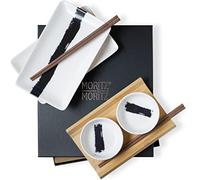 Moritz & Moritz set de vajilla para sushi para 2 personas - 10 piezas - set para servir sushi con 2 platos de sushi, cuencos para salsas y palillos