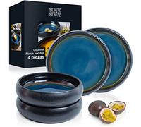 Moritz & Moritz SOLID 4 platos hondos de gres de 19 cm - Bowl de gres para sopa, pasta, ensalada o cereales