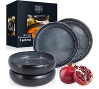 Moritz & Moritz SOLID 4 platos soperos de gres 19 cm - bol de gres para sopas, pasta, ensalada o muesli