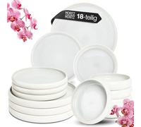 Moritz & Moritz Sólid UNI - Vajilla para 6 personas, color crema, 18 piezas, moderno juego de vajilla de gres, apto para microondas y lavavajillas, vajilla, vajilla para 6 personas
