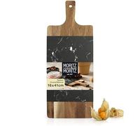 Moritz & Moritz Tabla de servir de madera con base de mármol - Tabla de acacia para decorar, servir y aderezar quesos, pescados, carnes y mucho más