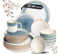 Moritz & Moritz Tarento - Juego de vajilla para 6 personas (24 piezas), color azul