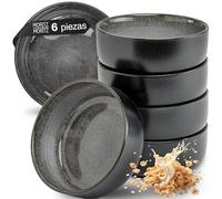 Moritz & Moritz VIDA - Juego de 6 cuencos para cereales, color antracita, elegantes y robustos de porcelana para cereales, sopas y ensaladas, aptos para lavavajillas, microondas, ideal para el uso