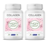 MoriVeda BioCell Collagen cápsulas, 2 x 60 unidades, colágeno tipo II con ácido hialurónico y condroitina, para piel, articulaciones y tejido conectivo, con certificación ISO, sin gluten y sin lactosa