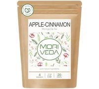 MoriVeda Moringa Dip Tea 100% natural y vegano (selección de mezcla de hojas de moringa, manzana-canela, granada, jengibre, menta) Moringa Tea, 20 bolsitas manzana-canela