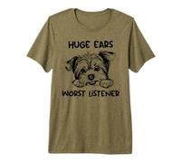Morkie Dog Giant Ears Peor oyente Camiseta Premium
