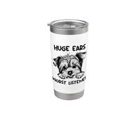Morkie Dog Giant Ears Peor oyente Vaso térmico de acero inoxidable de doble pared
