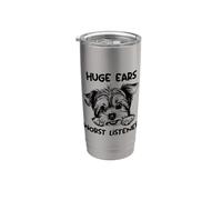 Morkie Dog Giant Ears Peor oyente Vaso térmico de acero inoxidable de doble pared