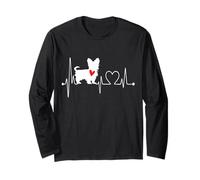 Morkie My Heartbeat EKG Funny Dogs My Cardio Dog Lovers Manga Larga