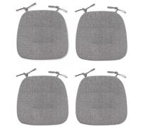 Morkite Comedor CojíN De Silla, Lino Grueso Cojines De Asiento De Silla para Cocina, Comedor, Juego De 4 Cojines para Sillas, CojíN De Asiento De Herradura con Corbatas