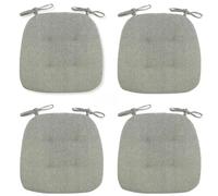 Morkite Comedor CojíN De Silla, Lino Grueso Cojines De Asiento De Silla para Cocina, Comedor, Juego De 4 Cojines para Sillas, CojíN De Asiento De Herradura con Corbatas