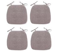 Morkite Comedor CojíN De Silla, Lino Grueso Cojines De Asiento De Silla para Cocina, Comedor, Juego De 4 Cojines para Sillas, CojíN De Asiento De Herradura con Corbatas