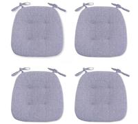 Morkite Comedor CojíN De Silla, Lino Grueso Cojines De Asiento De Silla para Cocina, Comedor, Juego De 4 Cojines para Sillas, CojíN De Asiento De Herradura con Corbatas
