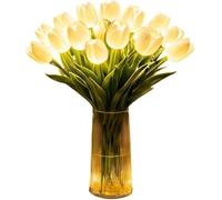 Morkite Luz de tulipán romántica radiante con 10 tulipanes LED parpadeantes que nunca se desvanecen, tulipanes flores artificiales con luces, lámpara de noche ambientalenforma