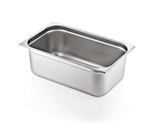 Morleos Recipiente para gastronomía GN 1/1 de acero inoxidable de 530 x 325 mm, apilable e inoxidable, GN, accesorios para gastronomía, eventos y catering de acero resistente de 0,7 mm, (200 mm - 28